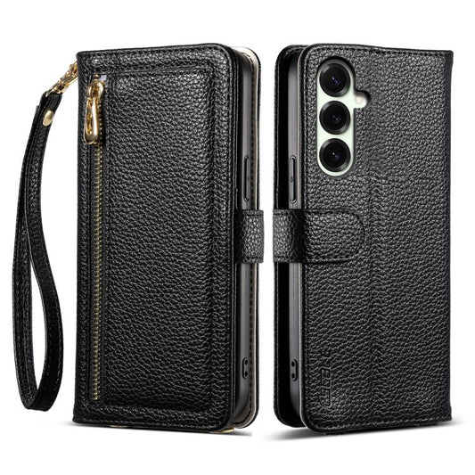 ESEBLE E11 Cartera de piel con cremallera y ...