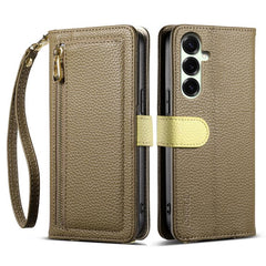 ESEBLE E11 Cartera de piel con cremallera y ...