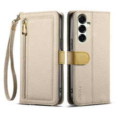ESEBLE E11 Cartera de piel con cremallera y ...