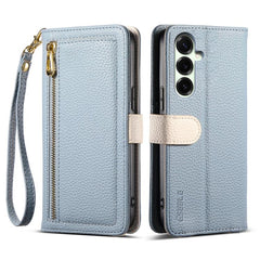 ESEBLE E11 Cartera de piel con cremallera y ...