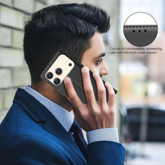 Funda de cuero antirrobo RFID con textura de...