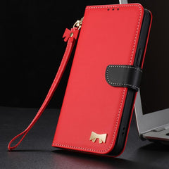 Funda de cuero con lazo metálico para teléfo...