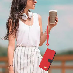 Funda de cuero con lazo metálico para teléfo...