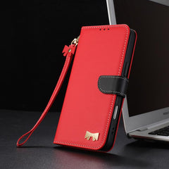 Funda de cuero con lazo metálico para teléfo...