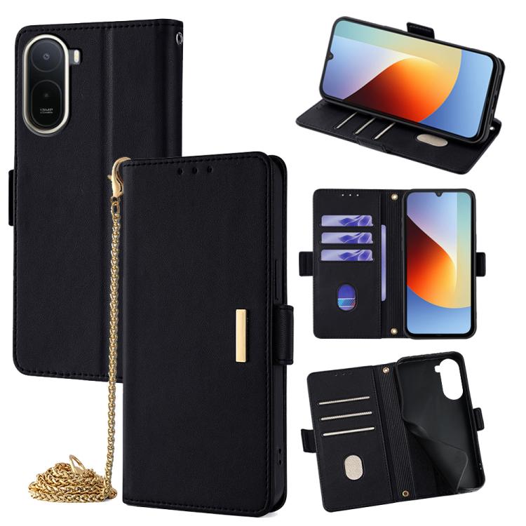 Funda de cuero para teléfono con cadena cruz...