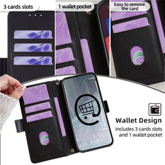 Funda de cuero para teléfono con cadena cruz...