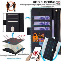 Funda de cuero para teléfono con cadena cruz...