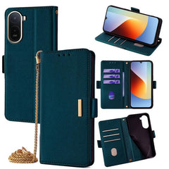 Funda de cuero para teléfono con cadena cruz...