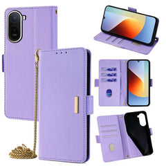 Funda de cuero para teléfono con cadena cruz...