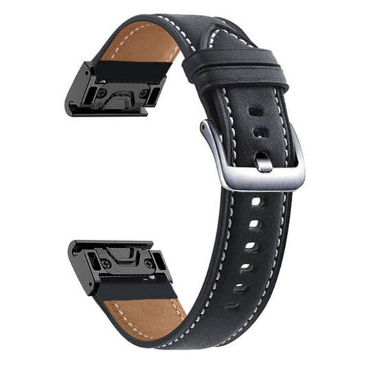 Correa de reloj de cuero con hebilla platead...