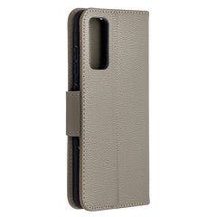 Litchi Texture Pure Color Horizontal Flip PU...