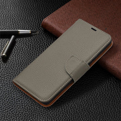 Litchi Texture Pure Color Horizontal Flip PU...