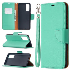 Litchi Texture Pure Color Horizontal Flip PU...