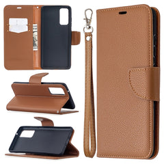 Litchi Texture Pure Color Horizontal Flip PU...
