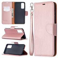 Litchi Texture Pure Color Horizontal Flip PU...