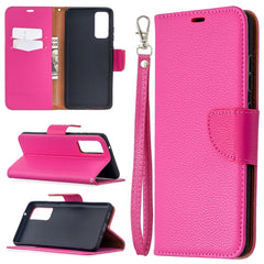 Litchi Texture Pure Color Horizontal Flip PU...