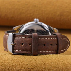 Correa de reloj de cuero con textura retro C...