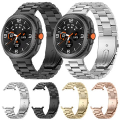 Correa de reloj de acero inoxidable con tres...