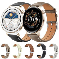 Correa de reloj de cuero de grano fino con f...