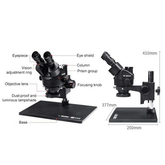 Microscopio trinocular YCS 1S Max de base gr...