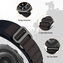 Correa de reloj de nailon con hebilla negra ...