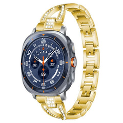 Correa de reloj de metal con diamantes de un...