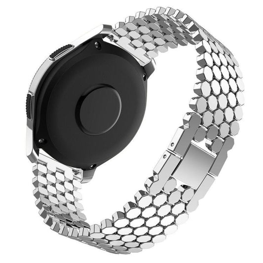 Correa de reloj metálica con textura de esca...
