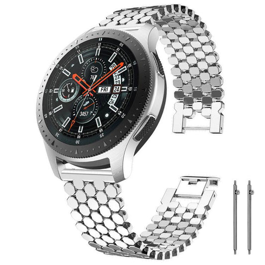 Correa de reloj metálica con textura de esca...