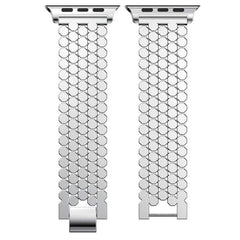 Correa de reloj metálica con textura de esca...