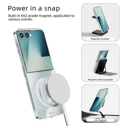 Funda para teléfono ABEEL transparente, magn...