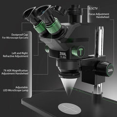 Microscopio trinocular con zoom síncrono 2uul MC7060-A1 7-60X