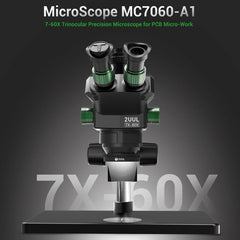 Microscopio trinocular con zoom síncrono 2uul MC7060-A1 7-60X