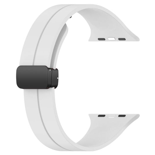 Correa de reloj de silicona negra plegable c...