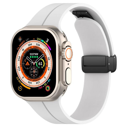 Correa de reloj de silicona negra plegable c...