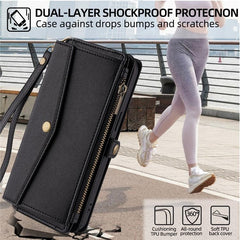 Cartera con cremallera, hebilla lateral, cor...