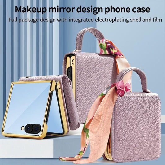 Funda para teléfono de PU con espejo de maqu...