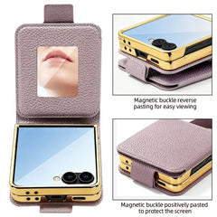 Funda para teléfono de PU con espejo de maqu...