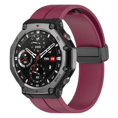 Correa de reloj de silicona negra plegable c...