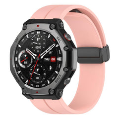 Correa de reloj de silicona negra plegable c...