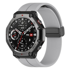 Correa de reloj de silicona negra plegable c...