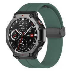 Correa de reloj de silicona negra plegable c...