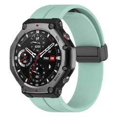 Correa de reloj de silicona negra plegable c...