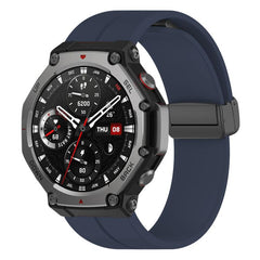 Correa de reloj de silicona negra plegable c...