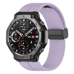 Correa de reloj de silicona negra plegable c...