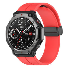 Correa de reloj de silicona negra plegable c...