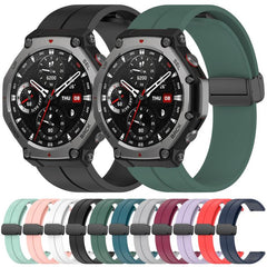 Correa de reloj de silicona negra plegable c...