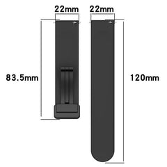 Correa de reloj de silicona negra plegable c...