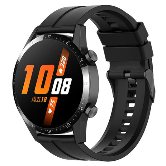 Correa de reloj de silicona negra con hebill...
