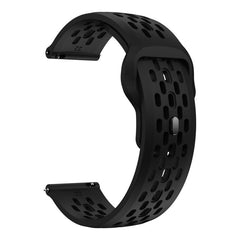 Correa de reloj de silicona negra transpirab...