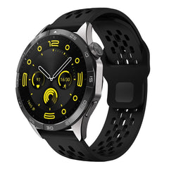Correa de reloj de silicona negra transpirab...
